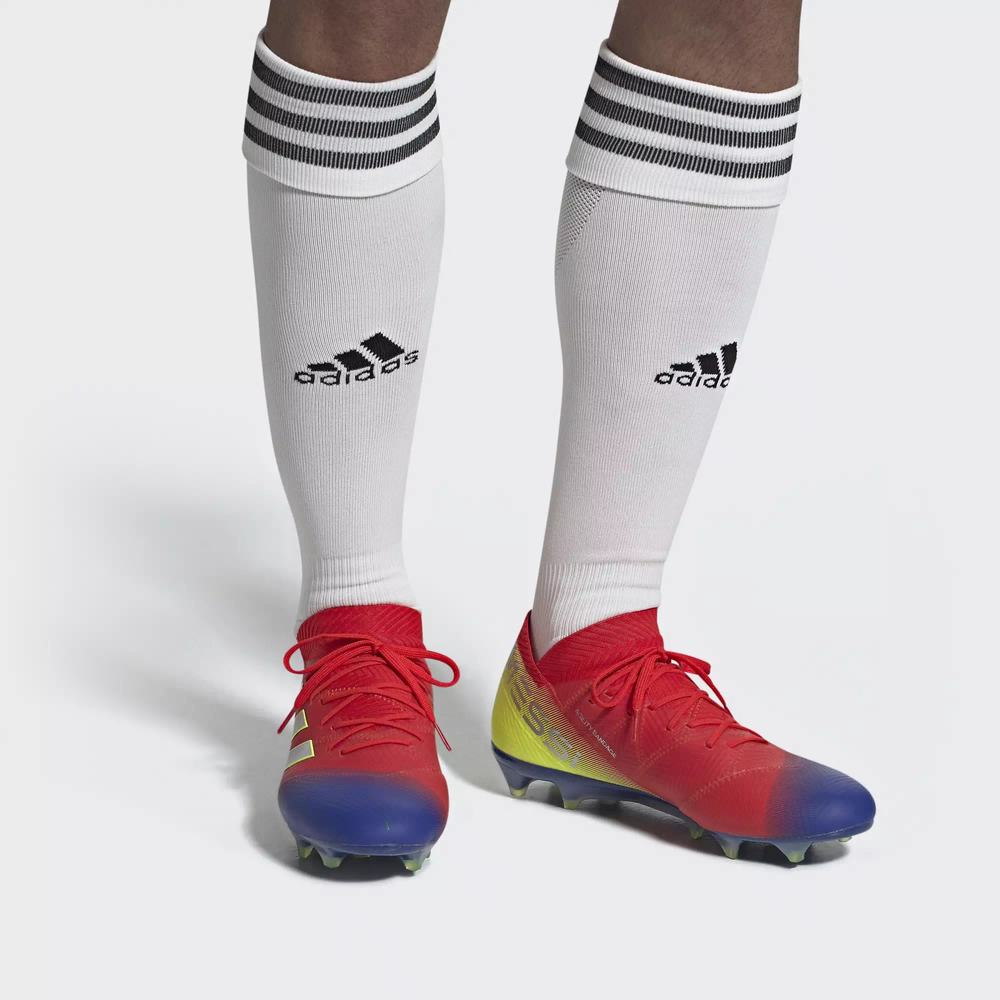 Adidas Nemeziz Messi 18.1 Firm Ground Tacos de Futbol Rojos Para Hombre (MX-54322)